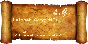 Leitgeb Gorgiás névjegykártya
